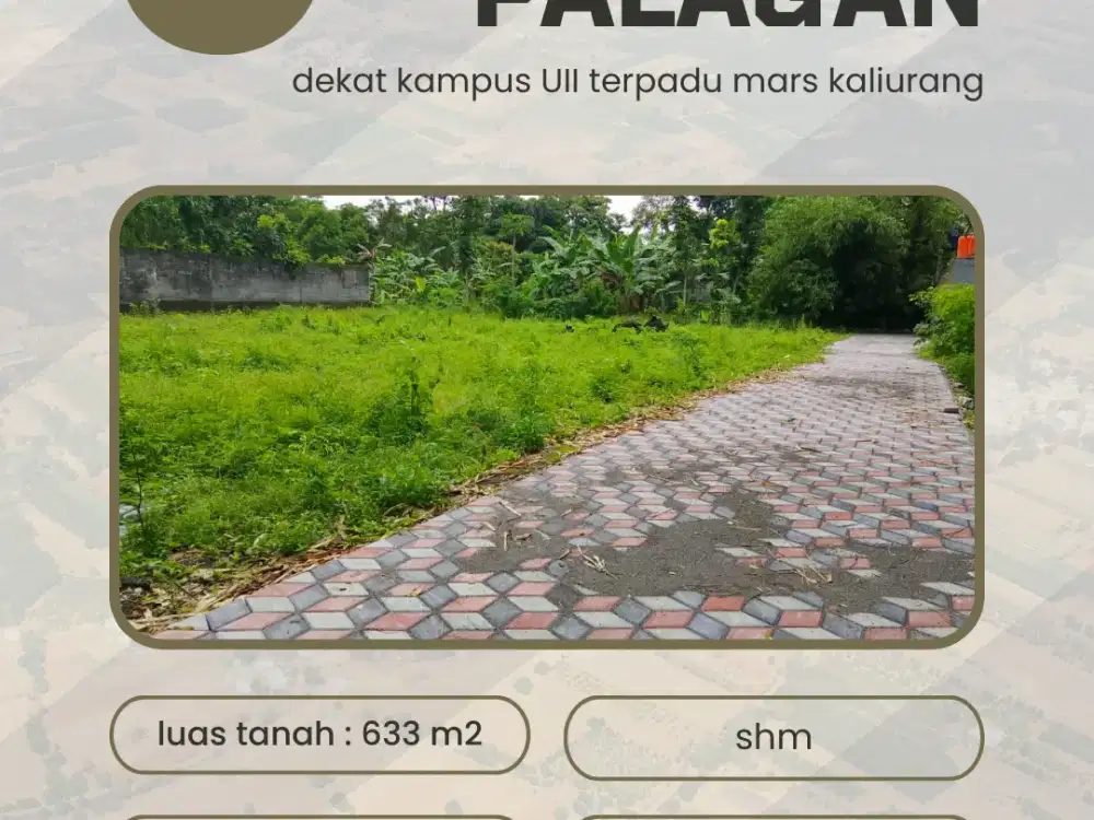 Tanah Jogja Kost Area Kampus UII Kaliurang SHM Pekarangan