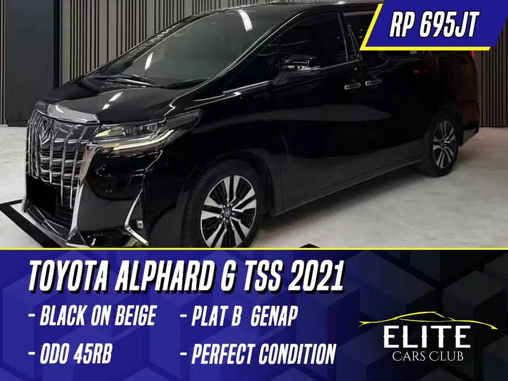 Toyota Alphard G TSS 2021 Black on Beige Hitam