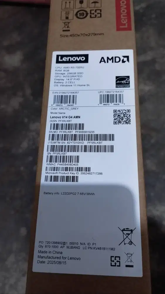 Laptop Lenovo V14 G4 AMN Ryzen 3 Serie tinggi