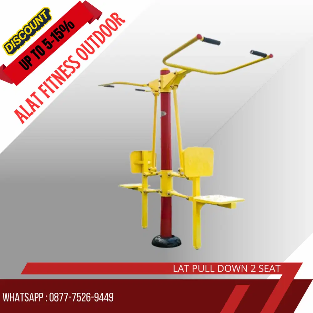 Alat fitness outdoor Lat Pull down 2 seat Cocok untuk taman olahraga