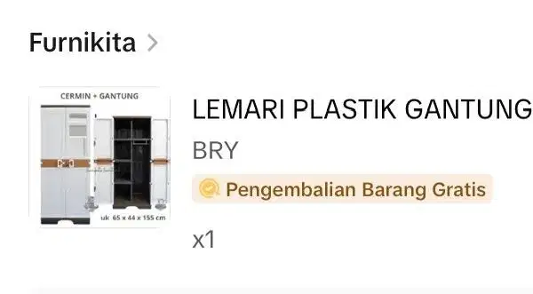 Lemari pakaian plastik kaca