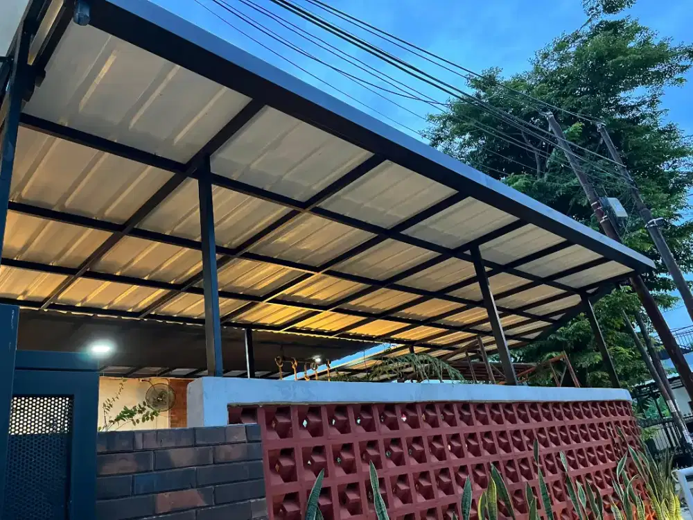 Menerima pembuatan kanopi besi hollow galvanis atap alderon