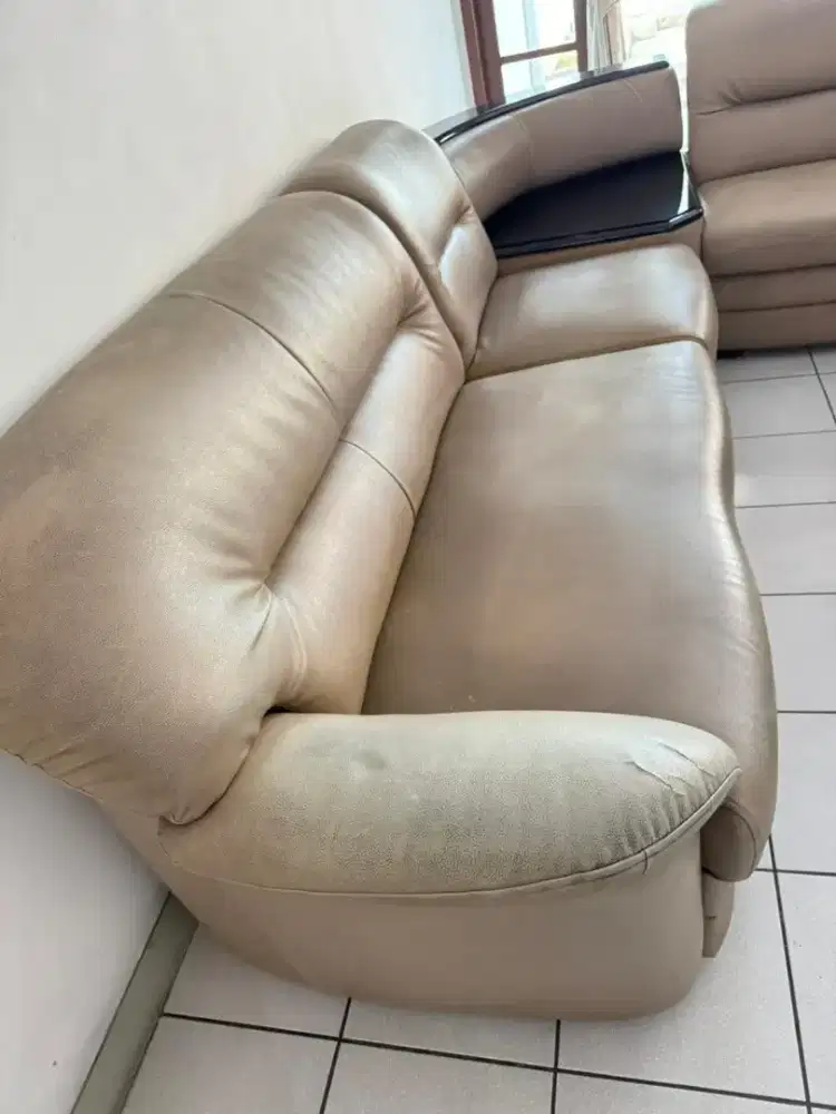 Kursi sofa qarna cream coklat