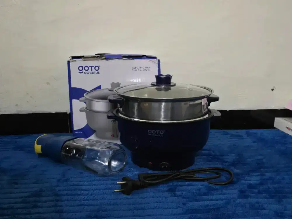 Electric Pan Blue Panci Listrik Biru 2L Goto Oliver
