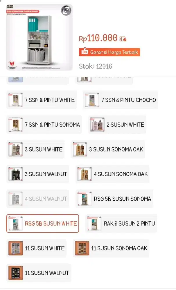 Lemari rak serbaguna susun 5