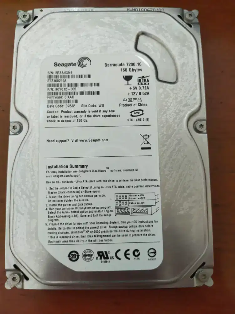 Jual Harddisk IDE Seagate 160 GBytes