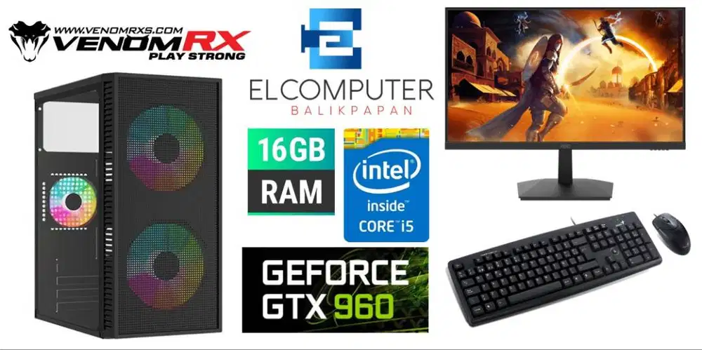 FULSET CPU GAMING MURAH CORE i5 | GTX 960 4GB | RAM 16GB | MON 24