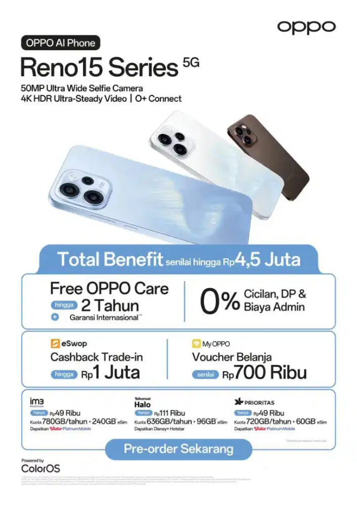 PreOrder Oppo Reno 15