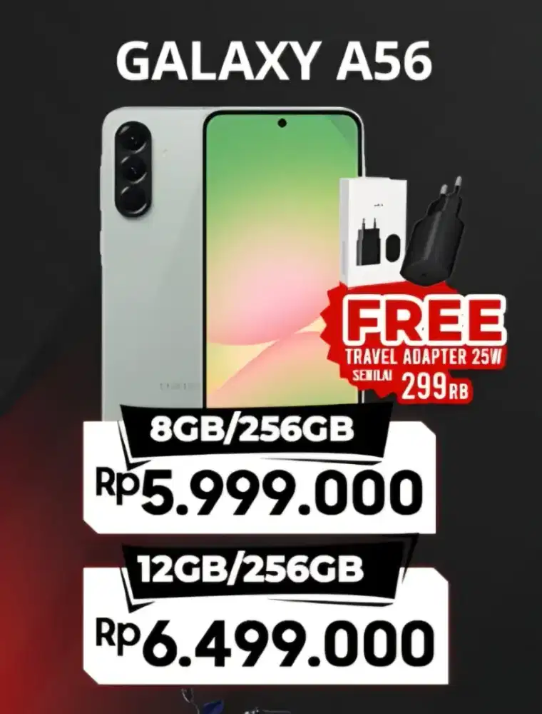 SAMSUNG A56 8/256 FREE ADAPTOR 25W