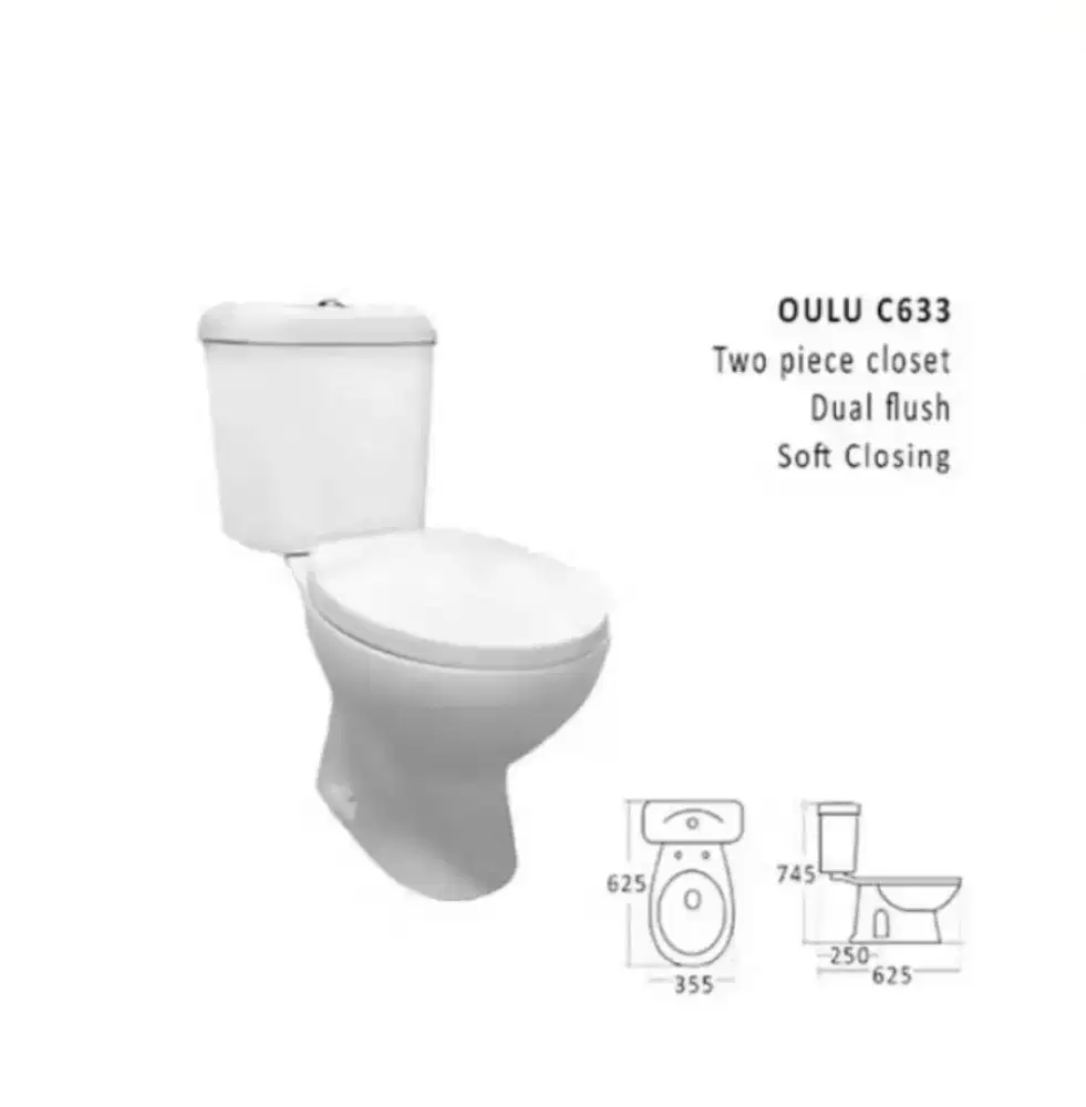 Kloset duduk dual flush washdown toilet