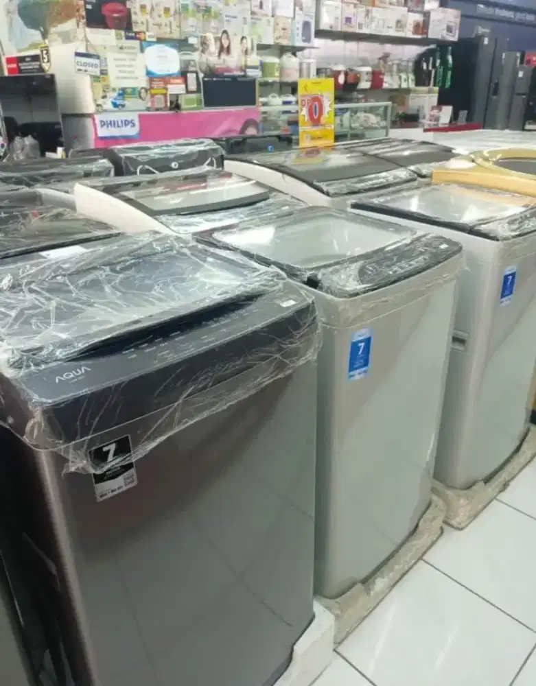 Mesin cuci 1 tabung aqua