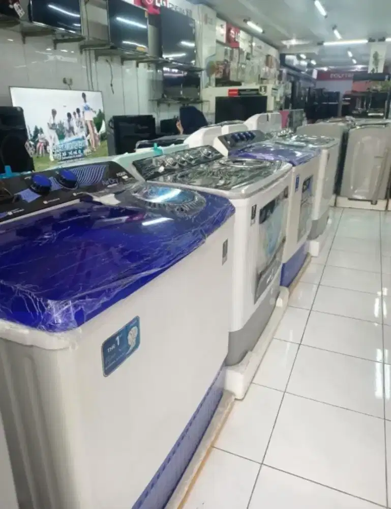 Mesin cuci 2 tabung merk aqua