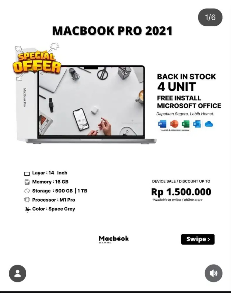 Macbook Pro 2021 16/500 GB