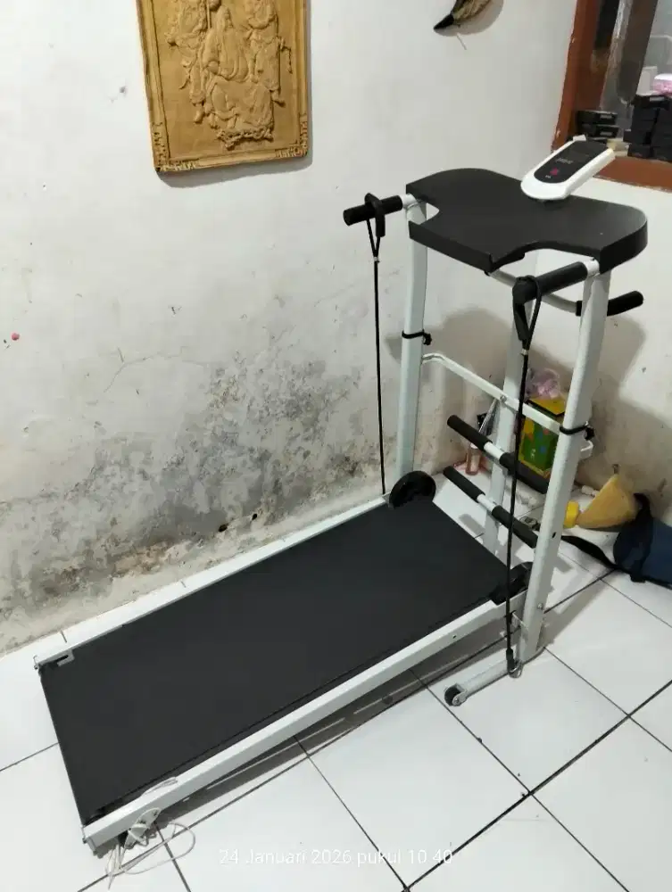 Treadmill manual tanpa listrik alat olahraga lari di rumah