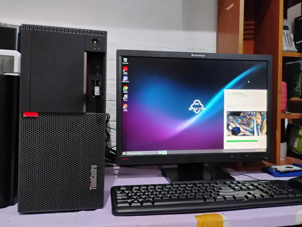 Pc gaming lenovo intel i5 gen7 + vga nvidia + ram 8gb ddr4 + led 22 in