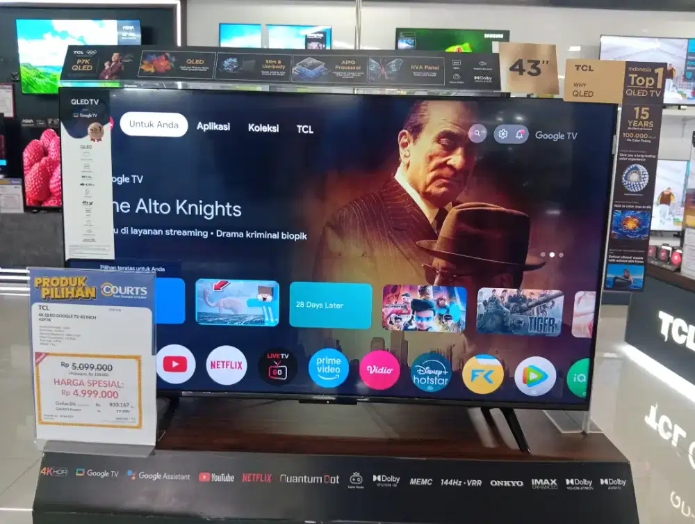 TCL 4K QLED GOOGLE TV 43 INCH