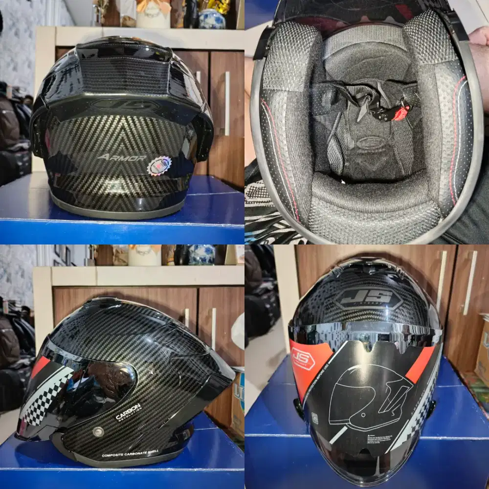 HELM HALF FACE JS ARMOR CARBON NEW