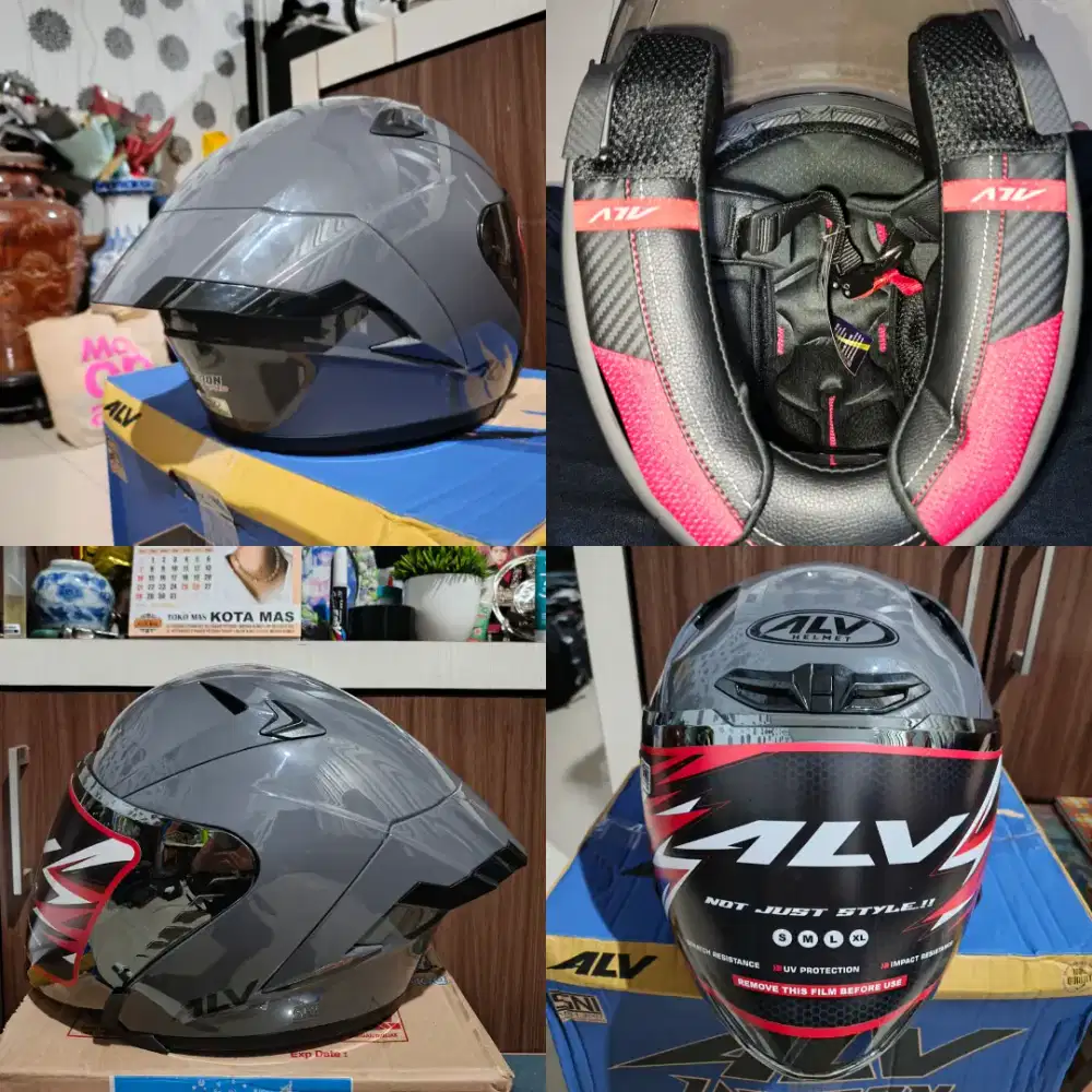 HELM HALF FACE ALV ULTRON PRO GREY GLOSSY NEW