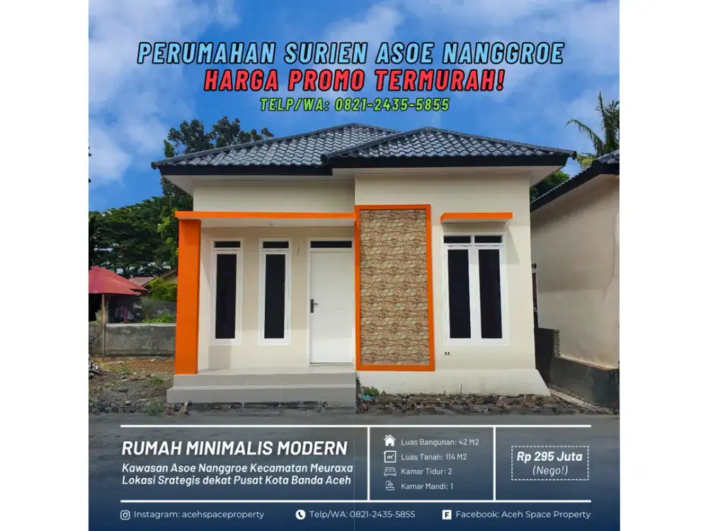 Dijual Rumah Murah di Surien Asoe Nanggroe - Harga Promo Diskon!