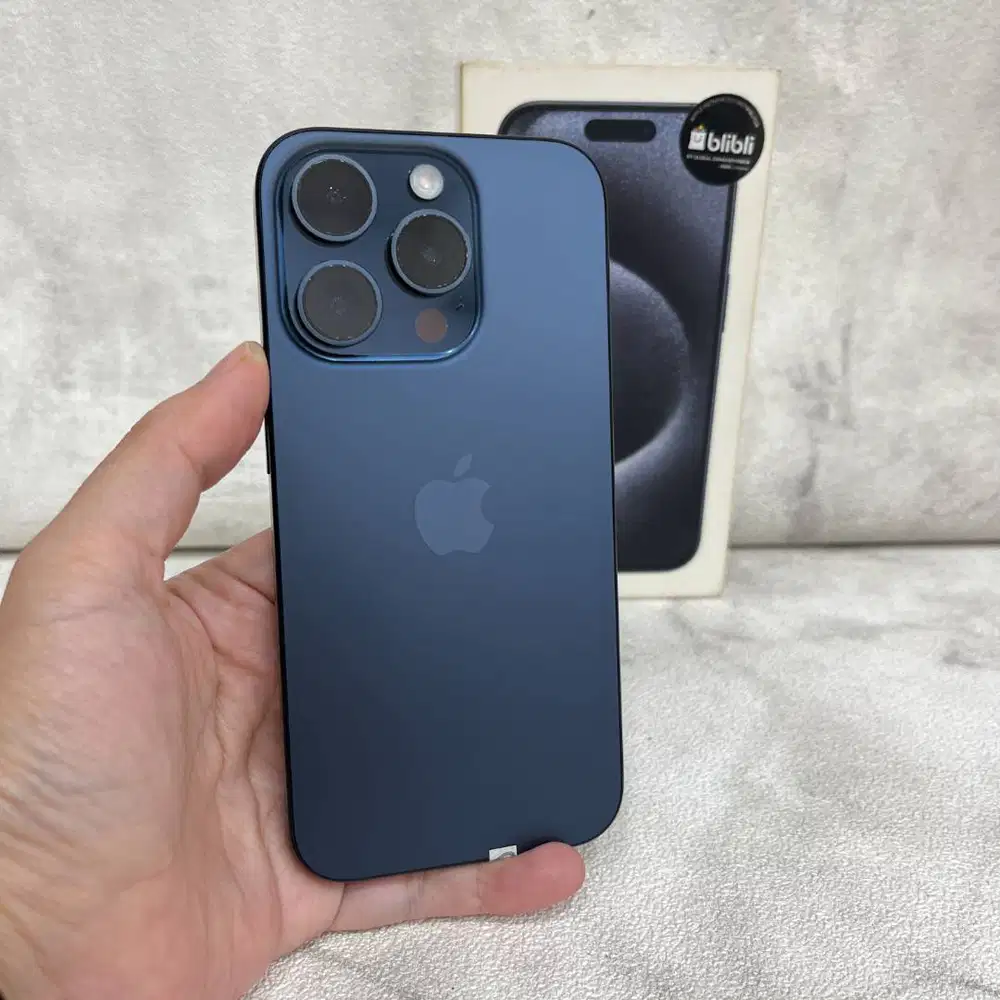 iPhone 15 Pro 128GB Blue Titanium second Resmi Indonesia