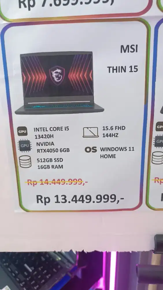 MSI THIN DENGAN CICILAN 0% HOME CREDIT