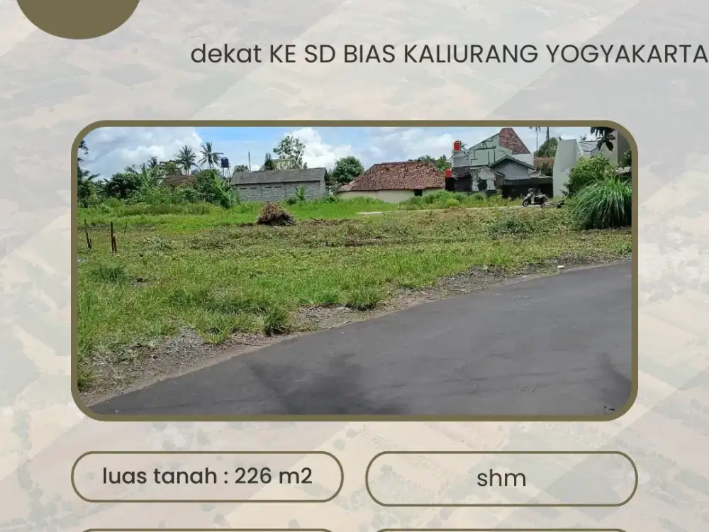 Tanah Jogja 2 Menit SD Bias Kaliurang SHM Pekarangan