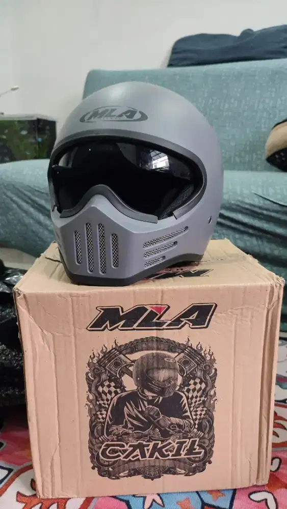 BNOB Helm Cakil MLA Abu Abu Grey Dof