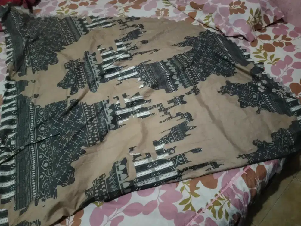 Mukena dewasa jumbo warna coklat motif