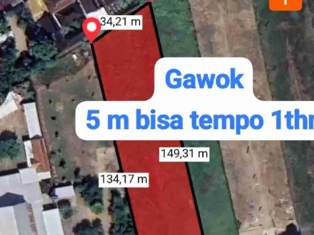 Dijual lahan gawok luas 4600m area industri ringan
