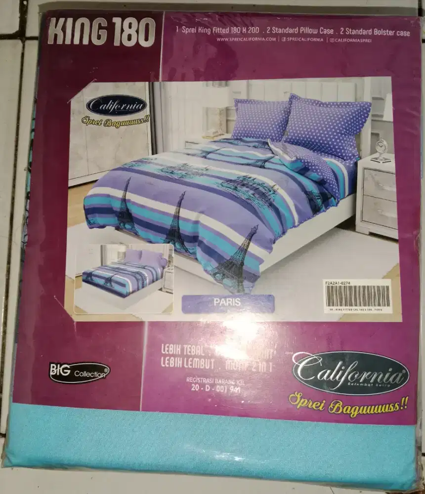 Set Seprei Kasur & Bantal Guling California King 180