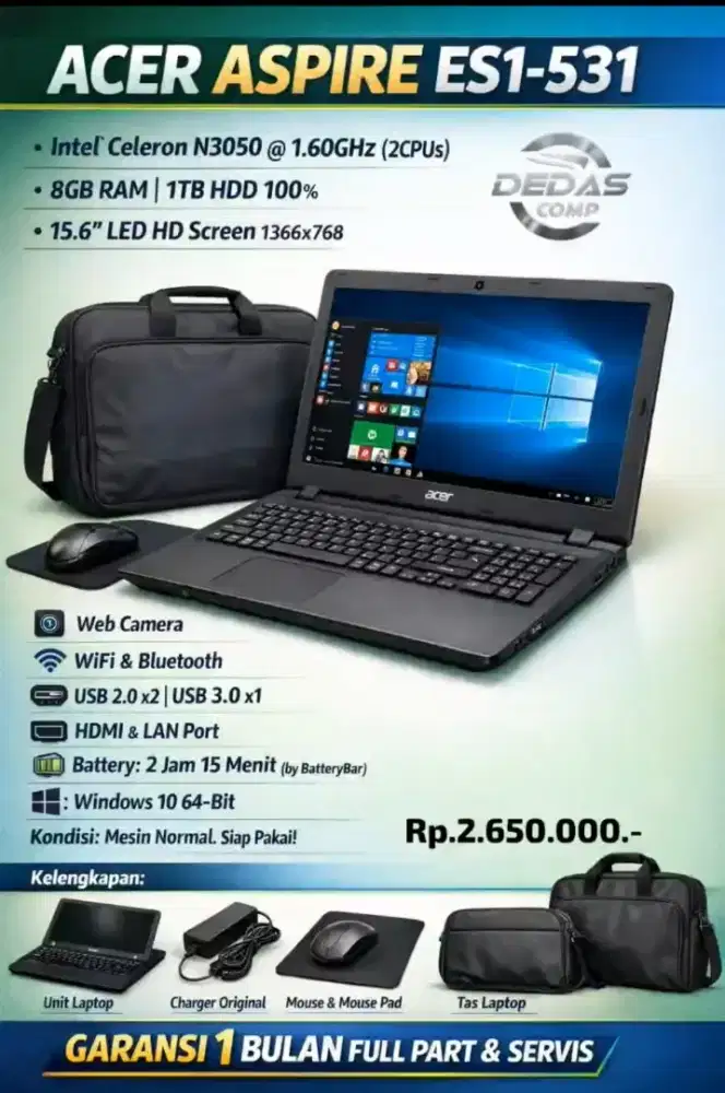 Laptop Acer Ram 8Gb