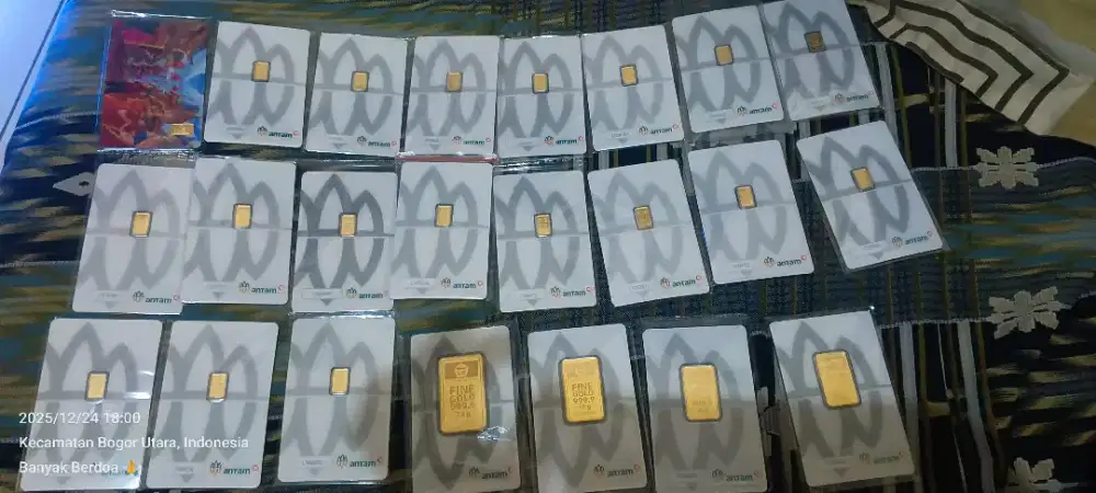 Jual Antam 25 gr, 10 gr, 5 gr, 0.5 gr