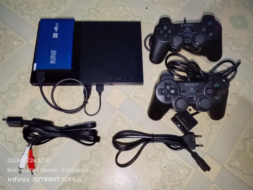 PS2 slim matrix HDD 34 games siap pakai