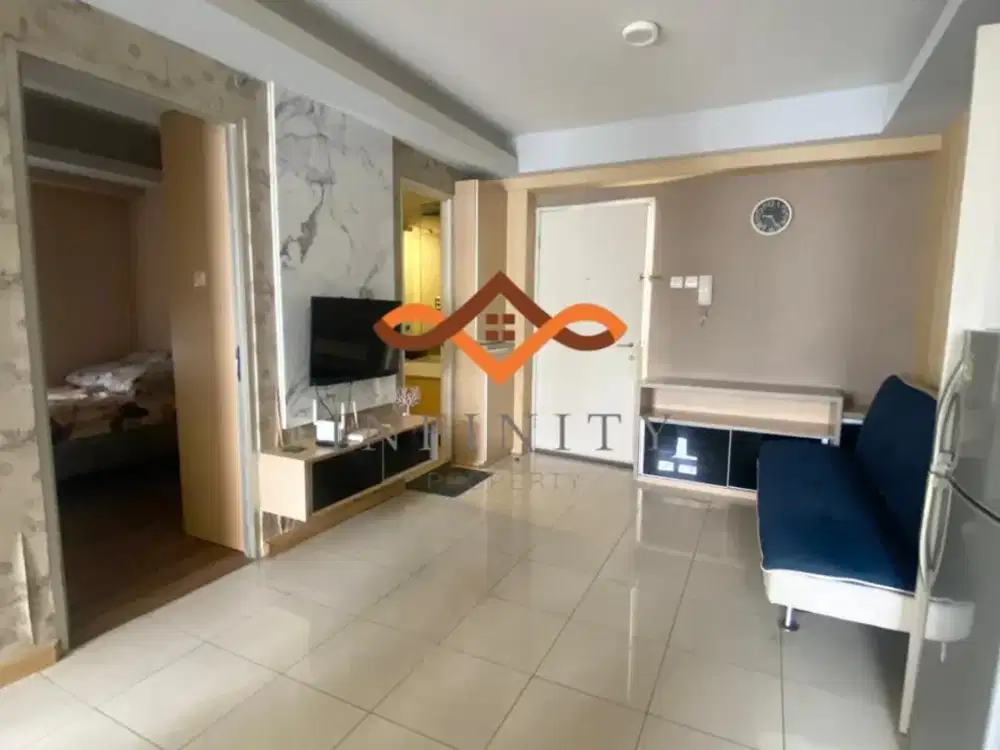 Apartemen Green Bay Pluit Tipe 3 Kamar sudah Renov Jadi 2 Kamar Full Furnished View ke Kolam + 3 AC