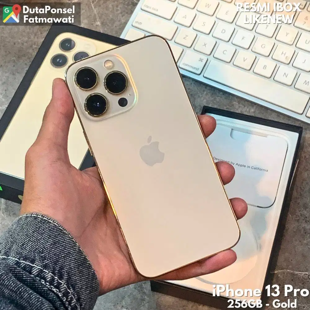 EX IPHONE 13 PRO 256GB GOLD RESMI LENGKAP ORI