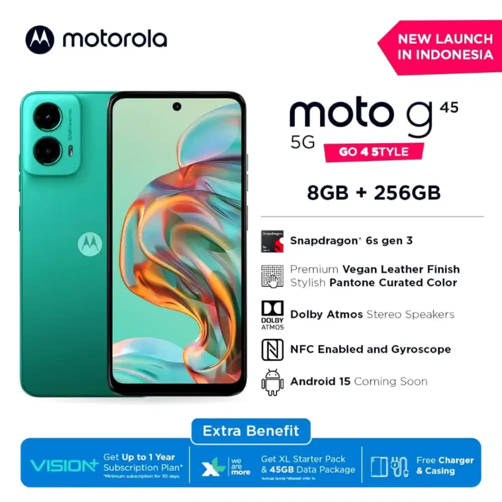 Motorola G45 5G 8/256GB Hijau Masih Seperti Baru