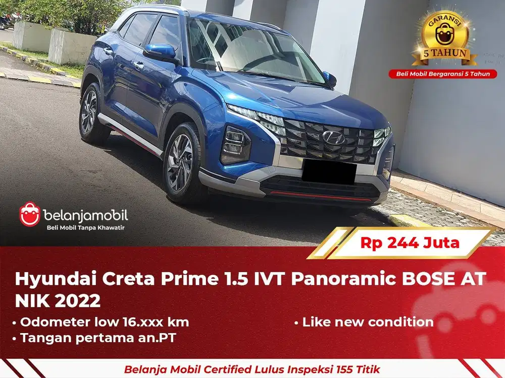 [ GARANSI 5TH ] Hyundai Creta Prime 1.5 IVT Panoramic BOSE 2022 2023