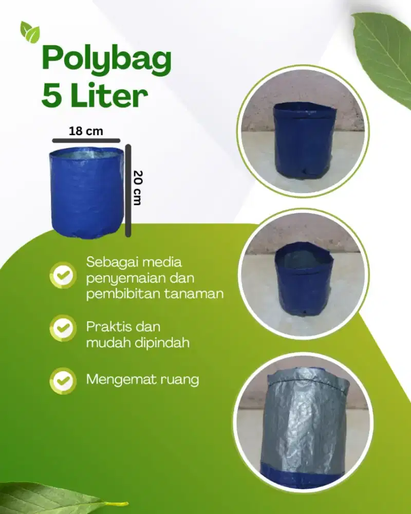 Polibag terpal 5 liter