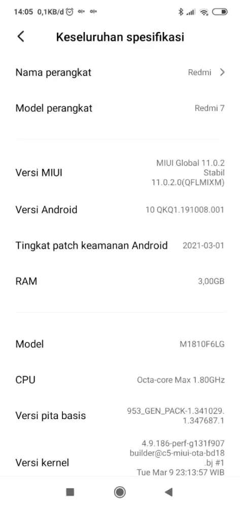 Jual redmi7 bekas