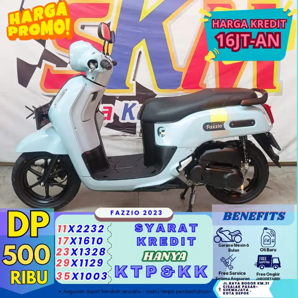 PROMO FAZZIO 2023 DP 500 SD Syarat ktp KK PROSES KILAT