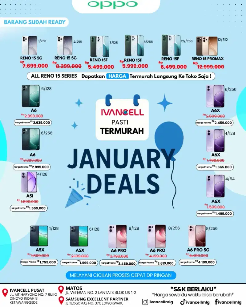 OPPO RENO 15 RAM 8/256 NEW MURAH