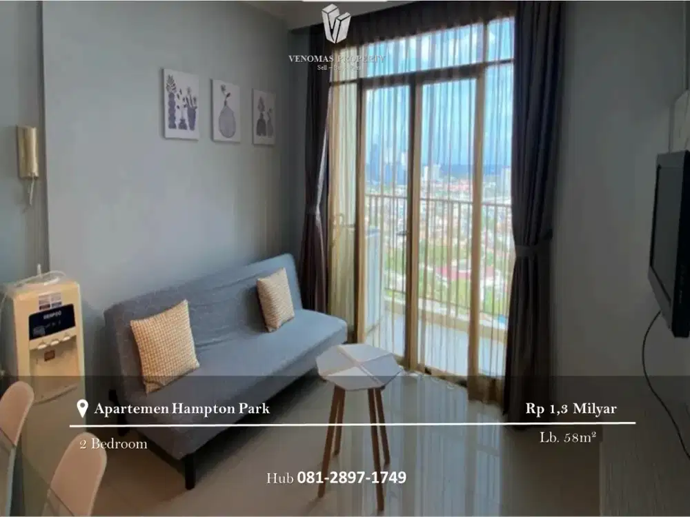 Dijual Apartement Hampton Park 2BR Full Furnished Tower B