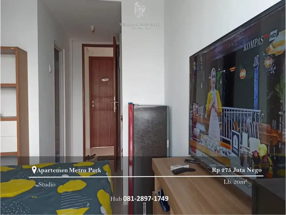 Dijual Apartement Metropolitan Park Studio Furnished Low Floor