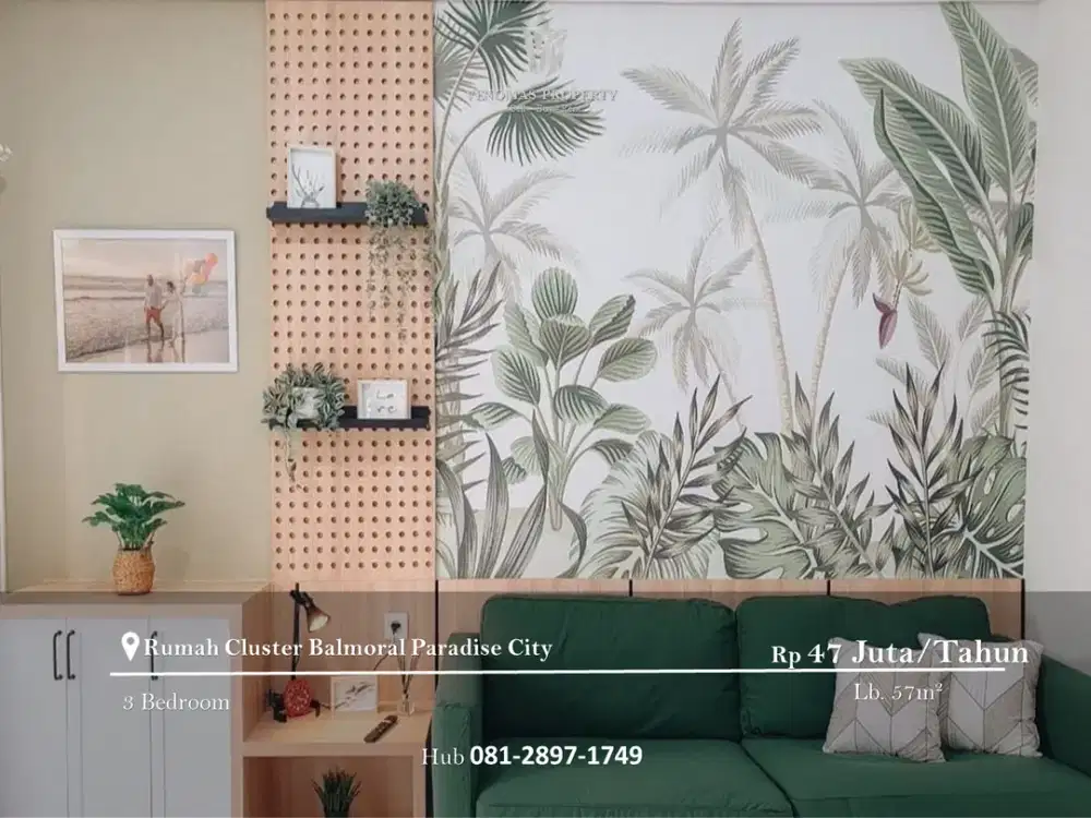 Disewakan Rumah Cluster Balmoral Paradise Serpong City 2 Lantai