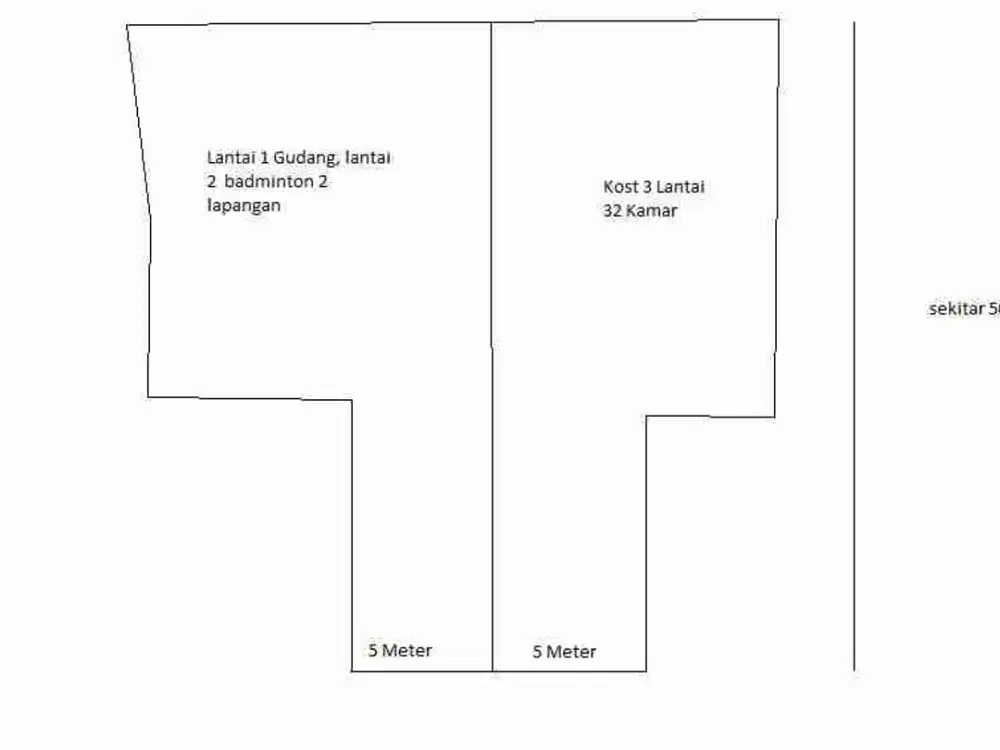 Dijual bangunan ruko & Kost