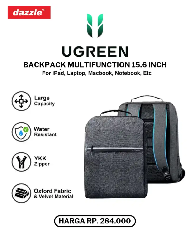 UGREEN BACKPACK MULTIFUNCTION 15.6 INCH (90798)
