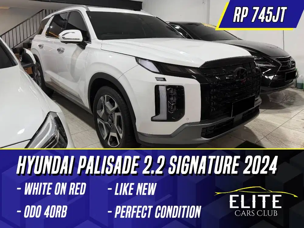 Hyundai Palisade 2.2 Signature 2024 White on Red Putih