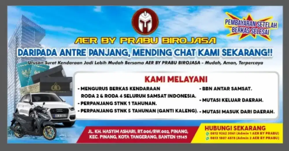 Membantu pengurusan pajak kendaraan anda