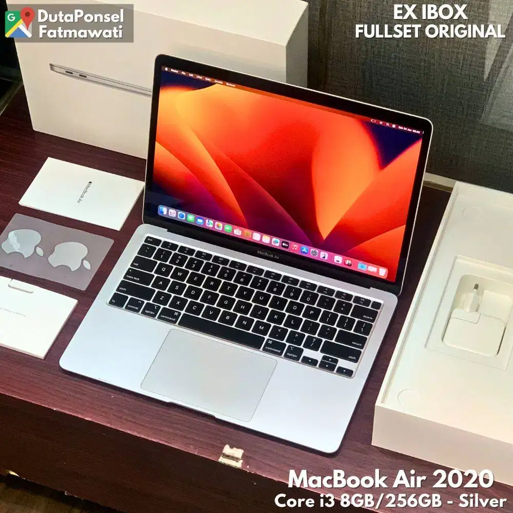 EX IBOX MACBOOK AIR 2020 8GB/256GB SILVER LENGKAP ORI
