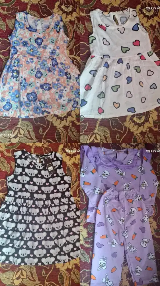 Bundling baju anak perempuan size 1-2 tahun